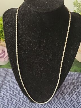 Classic Sterling Silver Rope Chain Necklace - Women Jewelry